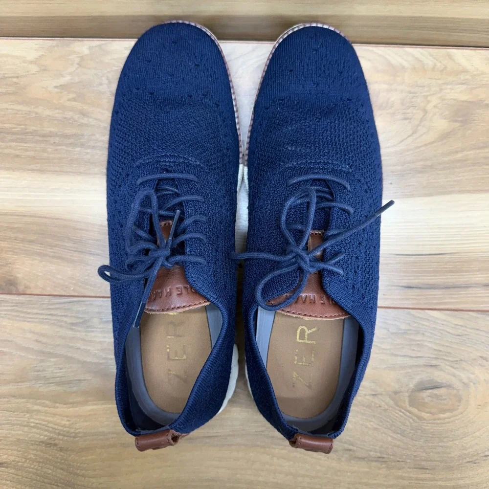 Cole Haan Zero Grand Mesh Wingtip 9 M Navy Blue Stitchlite Oxfords